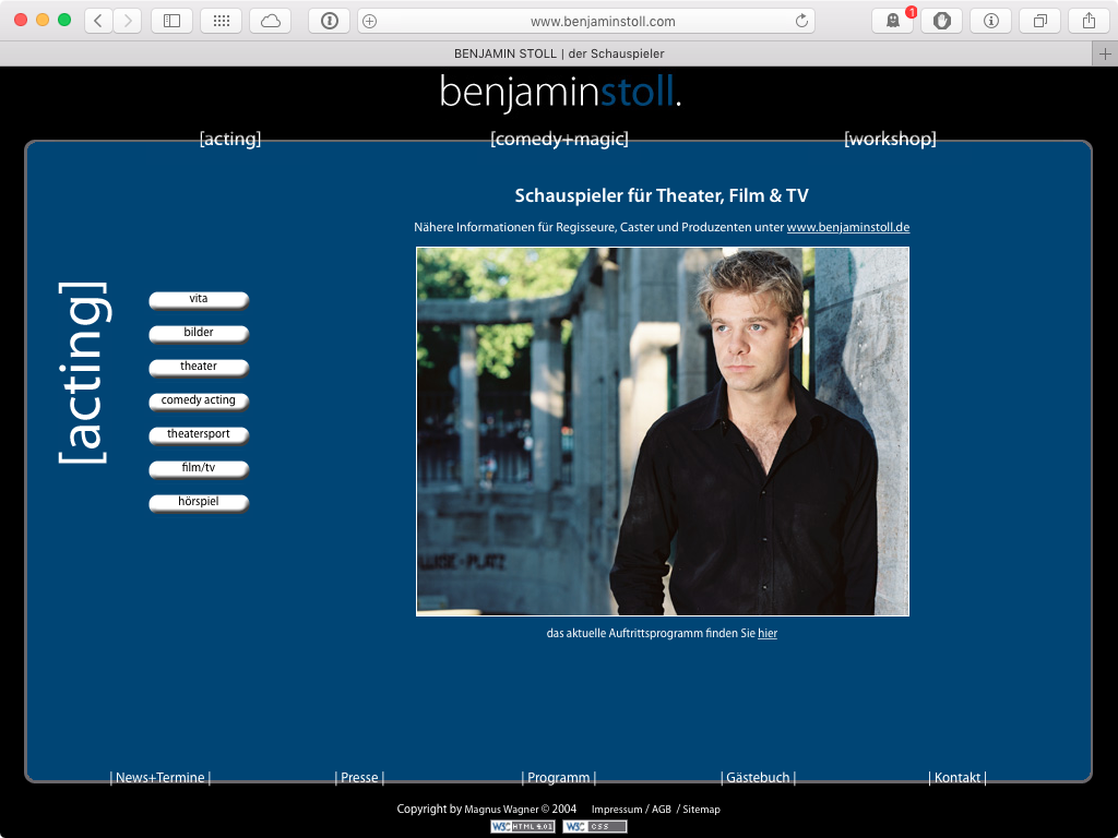 Benjamin Stoll - Ein Hauch von Nostalgie 6 Screenshot der Webseite von 2005