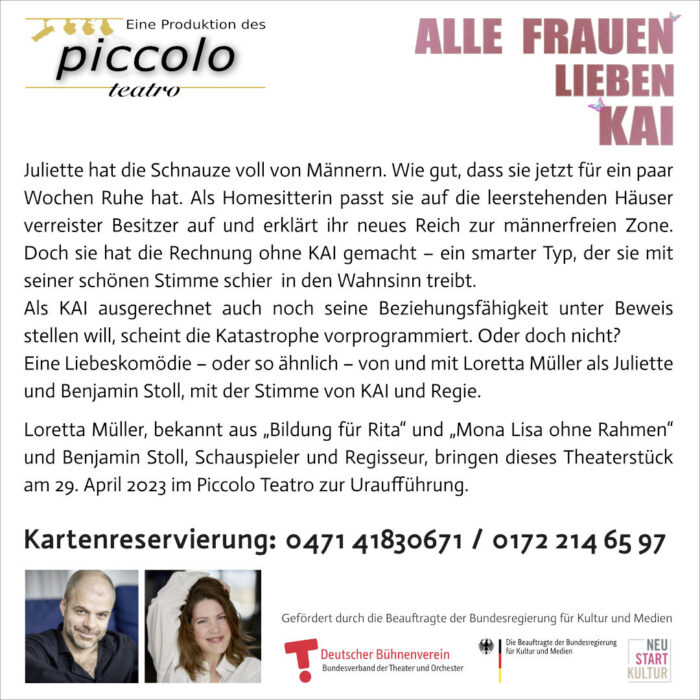 Alle Frauen lieben KAI - eine Liebeskomödie … oder so ähnlich – von und mit Benjamin Stoll und Loretta Müller